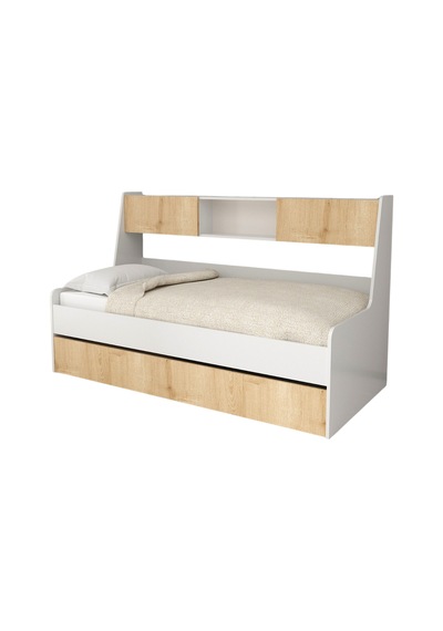Yavrulu Karyola, Viyole Kapaklı, Kitaplıklı Yavrulu Karyola - 90x200