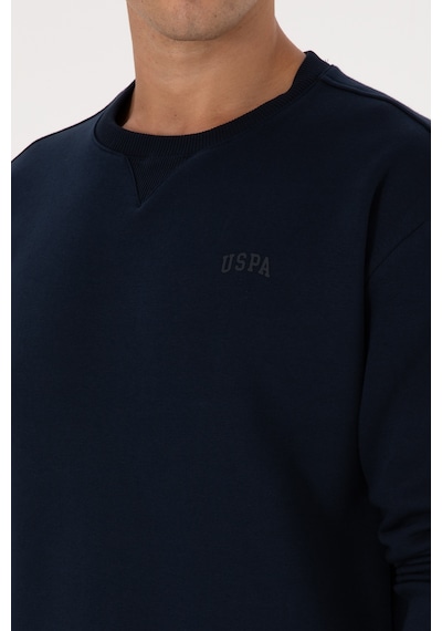 U.S. Polo Assn. Erkek Comfort Fit Bisiklet Yaka Şardonlu Lacivert Basic Sweatshirt 50313757-VR033