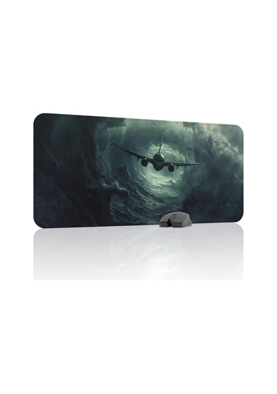 Airplane Uçak Kaymaz Dikişli Kauçuk Oyuncu Mousepad V2 - 90x40 Xxl Gaming Mouse Pad Fare Altlığı