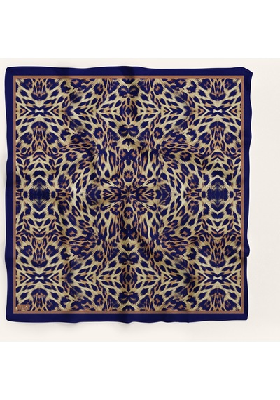 Leo Desen 90x90cm Organic Twill Eşarp/fular Lacivert