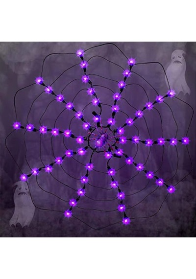 Cadılar Bayramı Glow Örümcek Web Işıkları - Yard, Veranda Ve Bahçe İçin Su Geçirmez Açık Dekoru