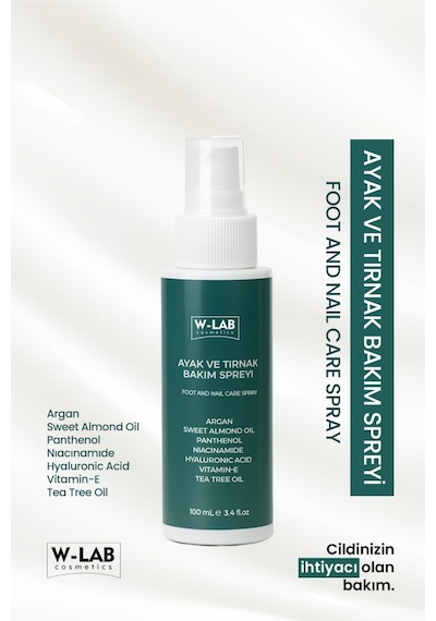W-Lab Cosmetics Ayak Ve Tırnak Bakım Spreyi 100 Ml