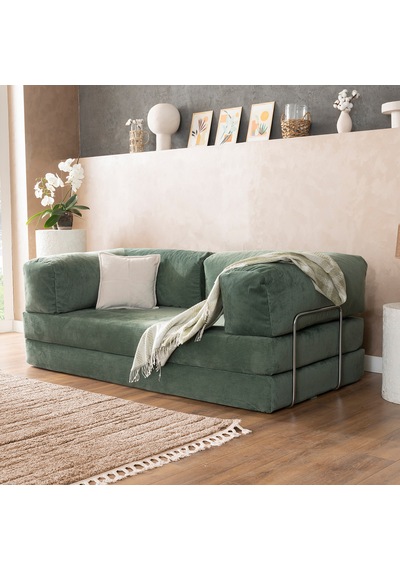 Argimo Godila Çok Amaçlı Sofa Çift Kişilik Yatak Koltuk Yeşil