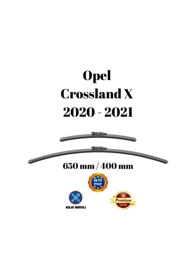 Opel Crossland X 2020 2021 Uyumlu Ön Cam Muz Tipi Silecek Süpürgesi Seti 65/40cm Silbak