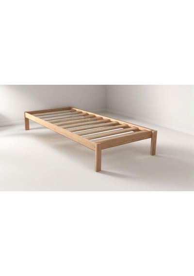 90cm X 200cm Masif Natural Ahşap Tek Kişilik Smart Karyola 90cmx200cm