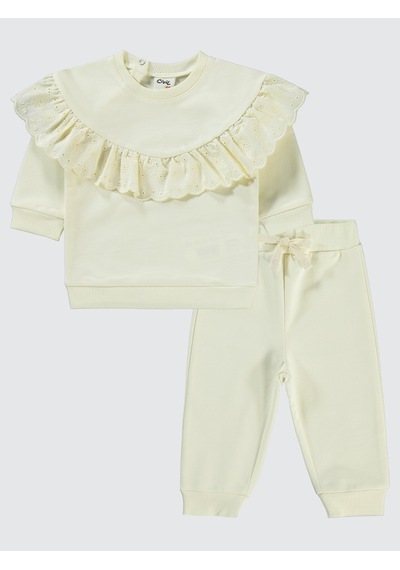 Civil Baby Kız Bebek Takım 6-18 Ay Ekru Ekru