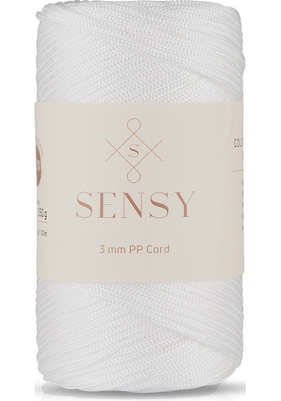 3 Mm - 250 Gr Polyester Makrome Ipi Beyaz 120 M Polyester Makrome Ip Supla Ip Ve Çanta Ipliği