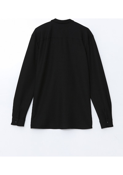 Lcw Vision Siyah Slim Fit Uzun Kollu Erkek Dokulu Gömlek