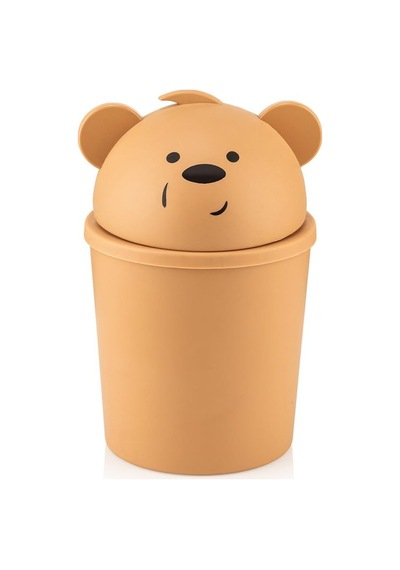 Mini Çöp Kutusu Masaüstü Çöp Kovası Kahverengi