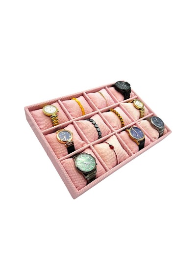 Saat Ve Bileklik Tablası 12 Li Pembe