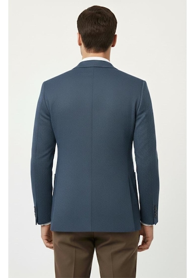 Presto Erkek Slim 6 Drop Örme Torba Cep Ceket Mavi 1639-004 Mavi