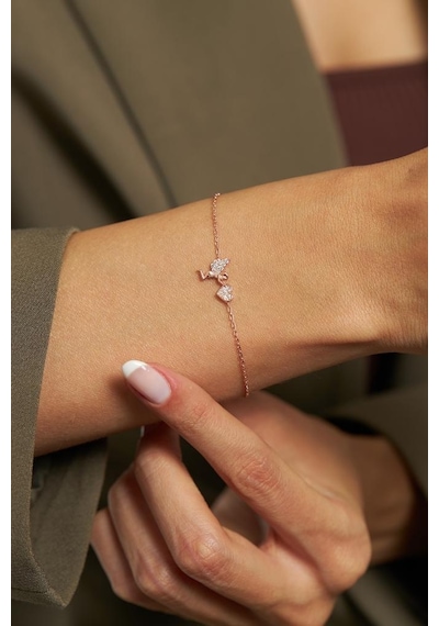 Roza Silver Zirkon Taşlı Rose Aşk Meleği Eros Minimal Gümüş Bileklik