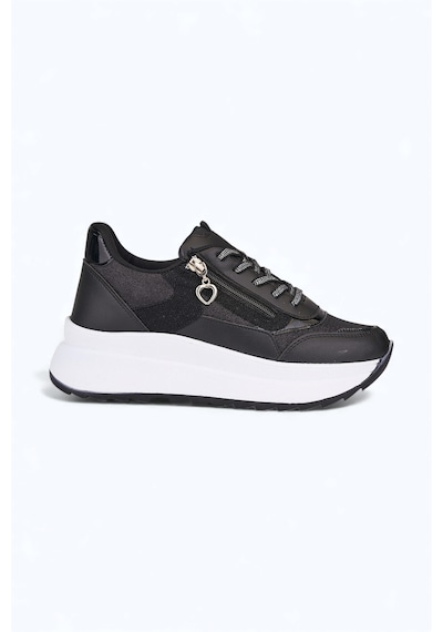 Nstil Günlük Kadın Spor Ayakkabı Sim Detaylı Bağcıklı Fermuarlı Hafif Kalın Taban Sneaker 0846 Siyah-beyaz Nstil Günlük Kadın Spor Ayakkabı Sim Detaylı Bağcıklı Fermuarlı Hafif Kalın Taban Sneaker 0846 Siyah-beyaz