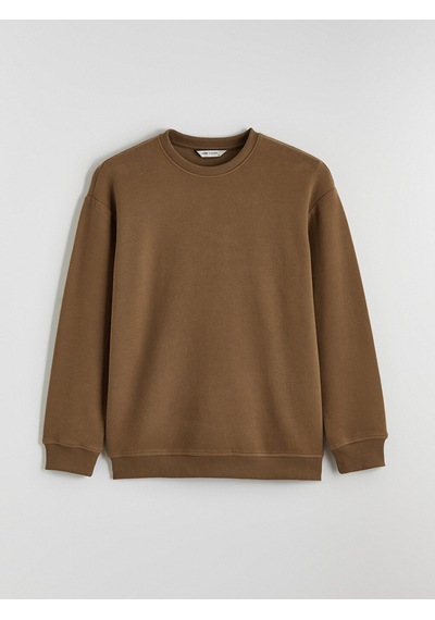 Lcw Vision Kahverengi Bisiklet Yaka Erkek Sweatshirt