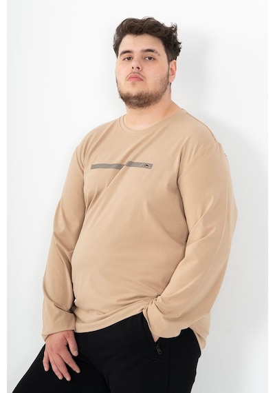 Maraton Sportswear Büyük Beden Erkek Bisiklet Yaka Takma Kol Basic Açık Vizon Sweatshirt 22420-açık Vizon Açık Vizon