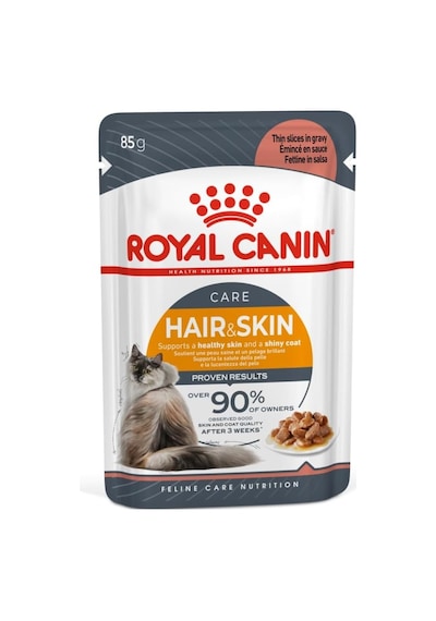 Royal Canin Hair & Skin Gravy Yetişkin Kedi Yaş Maması 12 X 85 Gr