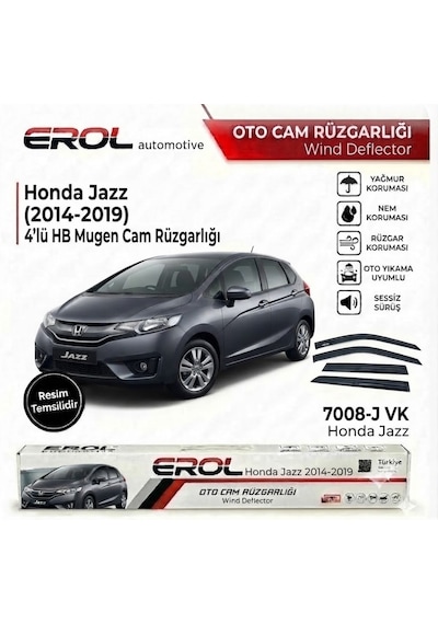 Honda Jazz 2014-2019 4'lü Hb Mugen Cam Rüzgarlığı