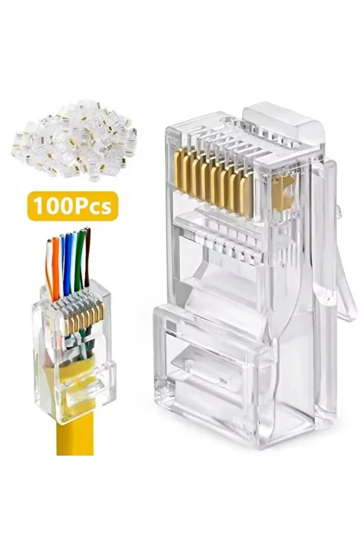 Yeni Nesil Rj45 Cat5 Cat6 Konnektör Delikli + Ağ Kablosu Boot Koruma Cover Kılıfı Konektörü Yeşil