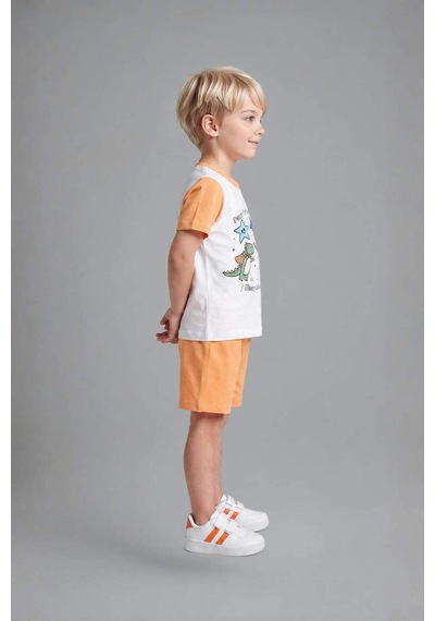 Defacto Dinazor Desenli 2li Ecru Pijama Takımı Erkek Bebek H8218a526hser105 Ekru-er105