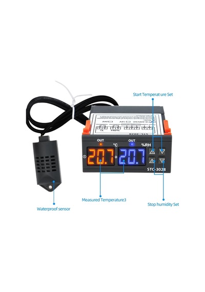 Stc-3028 Dijital Sıcaklık Nem Ölçer 110-220v 10a Termostat Lisinya