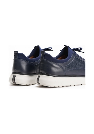 Fame Step Hakiki Deri Erkek Yürüyüş Ayakkabısı Casual Comfort Streç Yapı Bağcıksız Kullanım Ortopedik Günlük Rahat Taban Lacivert Sneaker