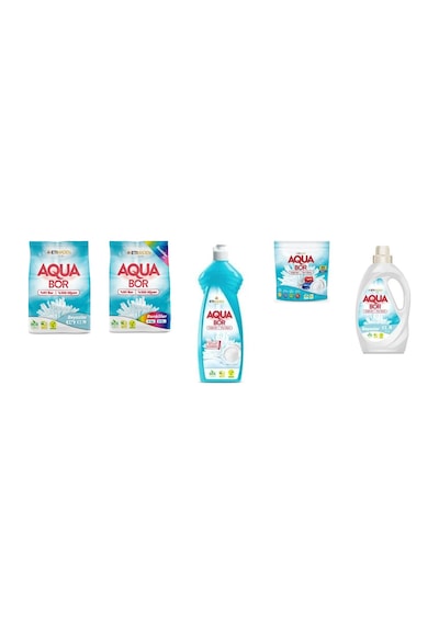 Aquabor Doğal Mineralli 4 Kg Beyaz + 4 Kg Renkliler + Elde Bulaşık + Tablet + Sıvı Beyaz 5 Li Set 03757018