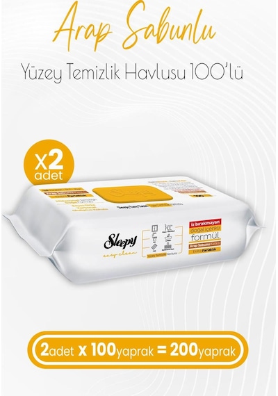 Easy Clean Arap Sabunu Katkılı Yüzey Temizlik Havlusu 100 X 2 Adet 200 Yaprak Diğer