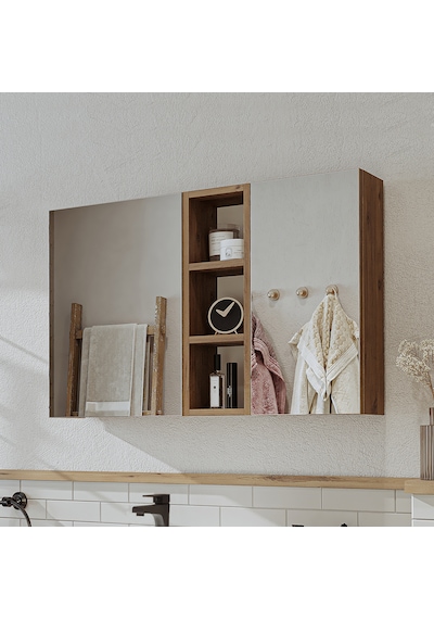 Banyo Dolabı Kulpsuz 2 Kapaklı Atlantik Çam Mdf 95 Cm Aynalı Dlp Atlantik Çam