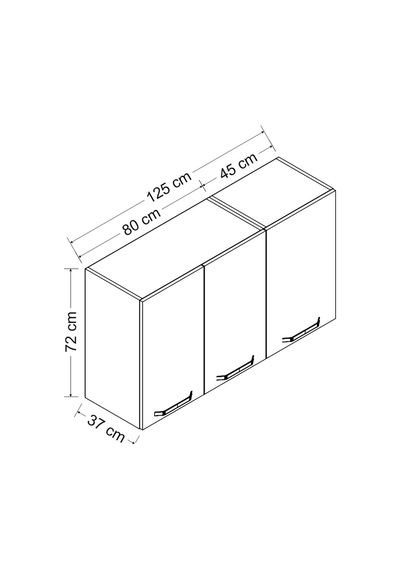 Minar 125 Cm Mutfak Dolabı Beyaz 125-b1-üst Modül