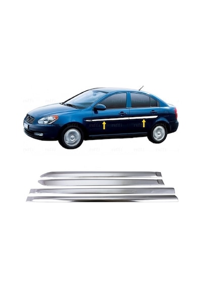 HYUNDAI ACCENT ERA YAN KAPI ÇITASI PASLANMAZ ÇELİK KROM 4 PRÇ