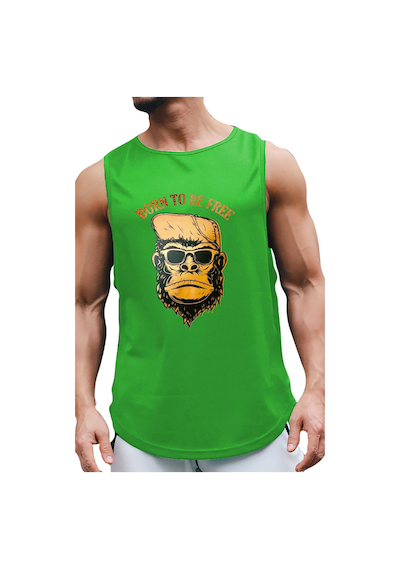 Bluu Bornfree Kolsuz Sporcu T-shirt Tank Top Spor Atlet