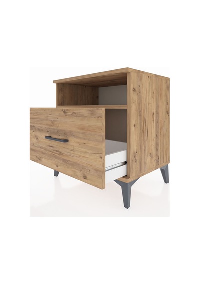 Hyperion Komodin Tek Raflı Tek Çekmeceli 60x44x64 Çam-çam Çam