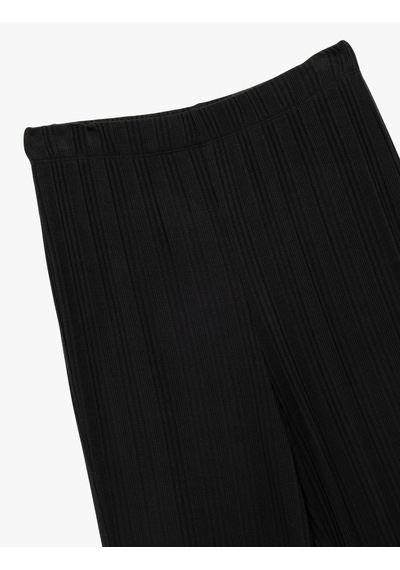 Koton Modal Kumaş Dokulu Bol Paça Pijama Altı Siyah 7wlk40062mk