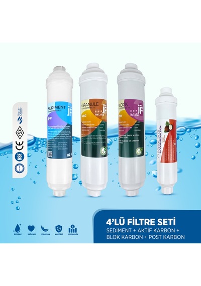 Su Arıtma Cihazı Için Inline 4 Lü Filtre Seti -ıdeal Mağaza
