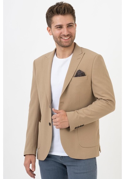 White Stone Puebla C189 Regular Fit 6 Drop Likralı Ceket Bej - 52 Bej
