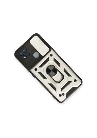 Gld-spt- Newface Realme C11 2021 Kılıf Pars Lens Yüzüklü Silikon - Gümüş