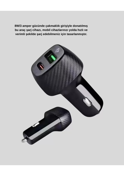Home Aux Bluetooth Adaptör Ve 38w Hızlı Araç Şarj Cihazı Seti
