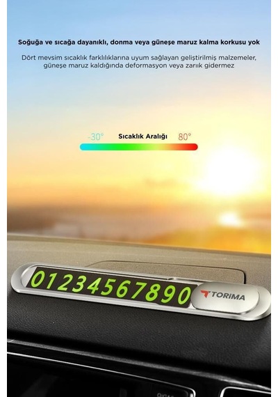 Özel Seri Araç İçi Telefon Numaratörü Jx051 Gri Cep Kartı Konsol Eşyası Taşıt Gereci