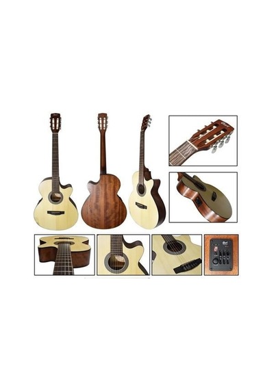 Cort Cec1 Op Elektro Klasik Gitar İnce Kasa Open Pore - Naturel