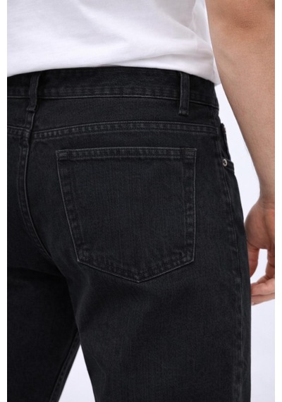 Erkek Yıkamalı Siyah Baggy Pantolon Siyah