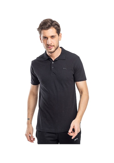 Slazenger SOHO I Erkek Polo Yaka Siyah Tişört