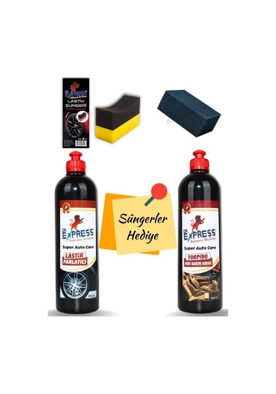Oto Lastik Parlatıcı Jel Oto Torpido Döşeme Temizleyici Premium Bakım Seti Süngerli 500 Ml - 656662923