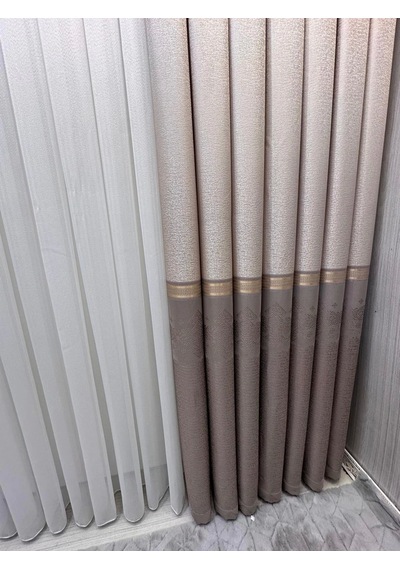Nivemeshome Arsuz Ft614288 V-5202 Vizon 1/3 Sık Pileli Fon Perde Apm Vizon