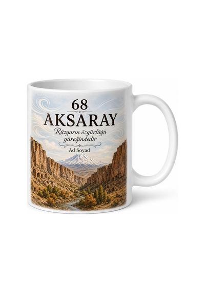 Aksaray Plakalı Ihlara Vadisi Hasan Dağı İç Anadolu Rüzgarı Kupa Bardak Hediye Beyaz / Çok Renkli