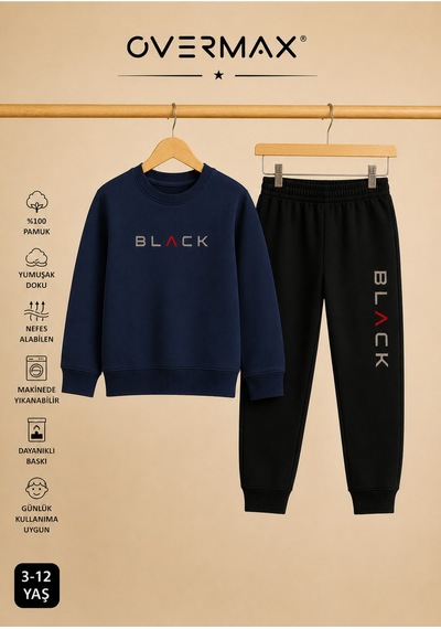 Overmax Black Baskılı Unisex Tasarım Çocuk Eşofman Takımı 3-12 Yaş Lacivert Üst- Siyah Alt - 915906821 Lacivert Üst- Siyah Alt Overmax Black Baskılı Unisex Tasarım Çocuk Eşofman Takımı 3-12 Yaş Lacivert Üst- Siyah Alt - 915906821 Lacivert Üst- Siyah Alt