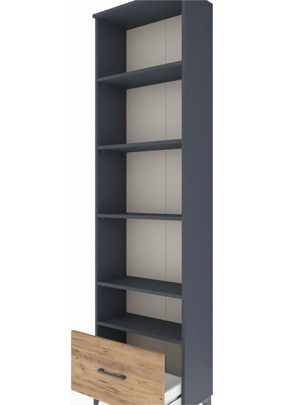 Arges Dolap 5 Raflı Tek Çekmeceli 60x30x221 Antrasit-çam Antrasit