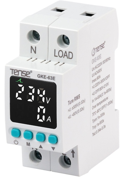 Tense Monofaze Dijital Gerilim Ve Aşırı Akım Koruma Rölesi 2p 63a 120v-220v-300v