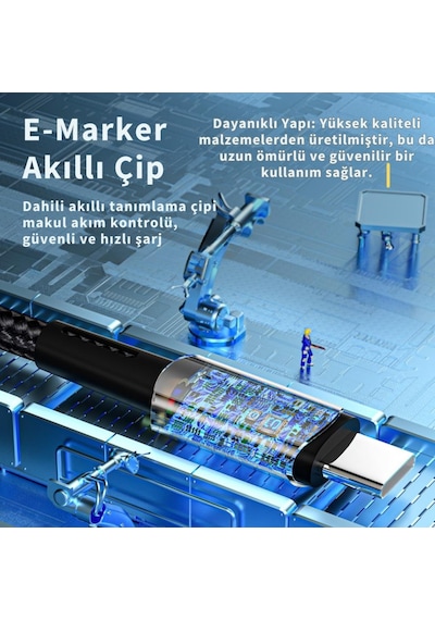 Essager 2 Metre 60w Type C To Type-c Ultra Hızlı Data Şarj Kablosu,süper Dayanıklı Şarj Ve Data Kablosu