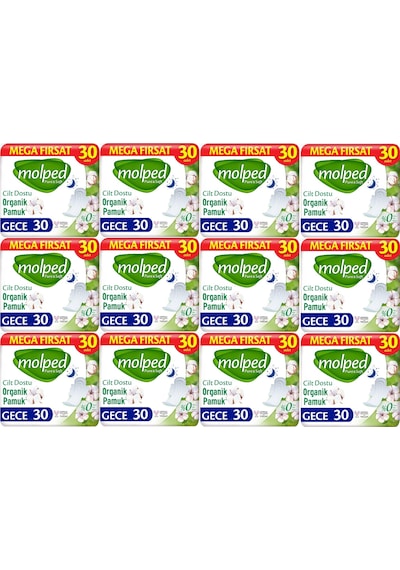 Molped Pure & Soft Hijyenik Ped Gece 12 x 30'lu