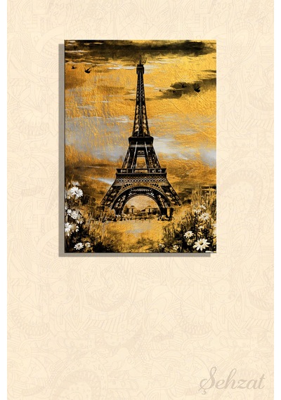 Dikey Kanvas Duvar Tablosu Tekli Salon Mutfak Yatak Odası Ofis Eyfel Kulesi Eiffel Tower Paris Çok Renkli